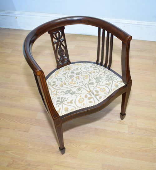 antique victorian inlaid bedroom chair - CATEGORY: ANTIQUE CHAIRS - DATED VICTORIAN