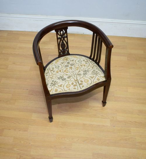 ANTIQUE VICTORIAN INLAID BEDROOM CHAIR - ADDITIONAL PHOTO 7