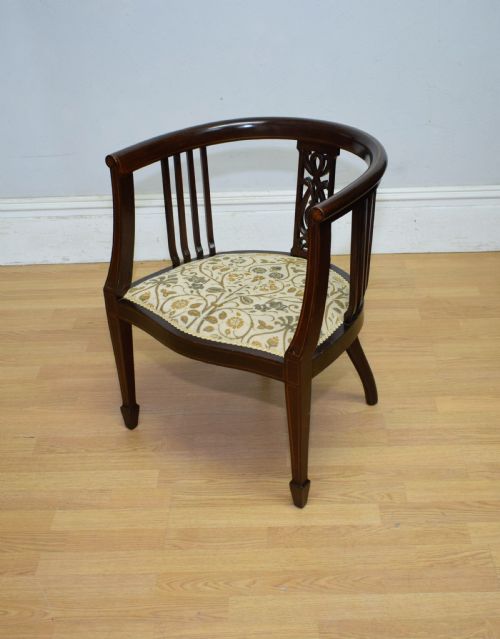 ANTIQUE VICTORIAN INLAID BEDROOM CHAIR - ADDITIONAL PHOTO 8