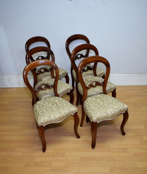 antique set of 6 victorian dining chairs - CATEGORY: ANTIQUE CHAIRS - DATED VICTORIAN