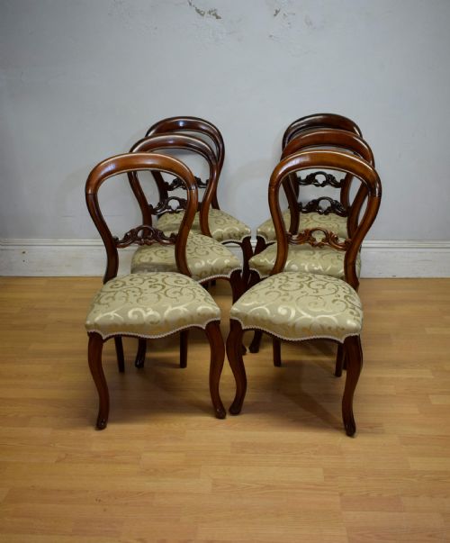 ANTIQUE SET OF 6 VICTORIAN DINING CHAIRS - ADDITIONAL PHOTO 6