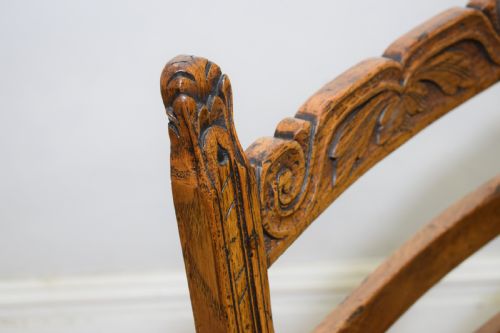 ANTIQUE CARVED OAK ARMCHAIR DESK CHAIR - ADDITIONAL PHOTO 15