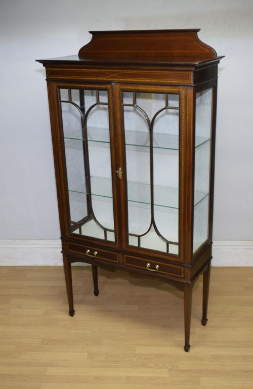 EDWARDIAN INLAID DISPLAY CABINET - ADDITIONAL PHOTO 8