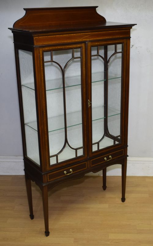 EDWARDIAN INLAID DISPLAY CABINET - ADDITIONAL PHOTO 15