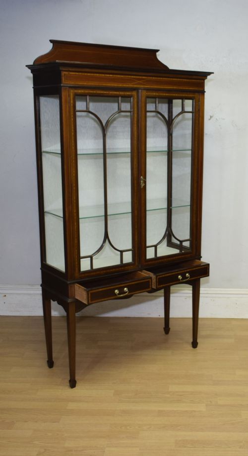 EDWARDIAN INLAID DISPLAY CABINET - ADDITIONAL PHOTO 16