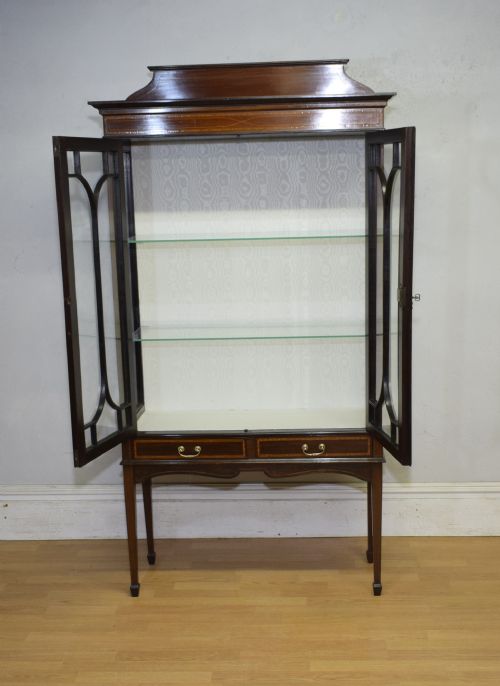 EDWARDIAN INLAID DISPLAY CABINET - ADDITIONAL PHOTO 20