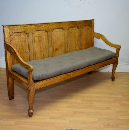 ANTIQUE GEORGIAN OAK SETTLE 6FT - ADDITIONAL PHOTO 1