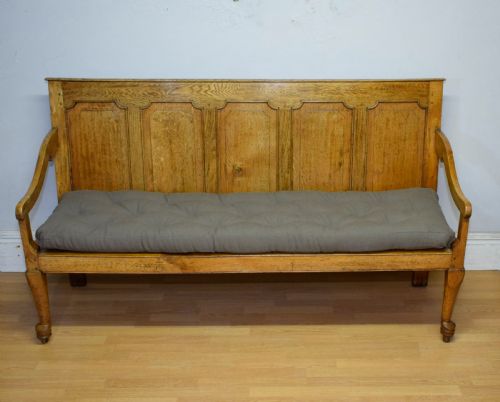 ANTIQUE GEORGIAN OAK SETTLE 6FT - ADDITIONAL PHOTO 3