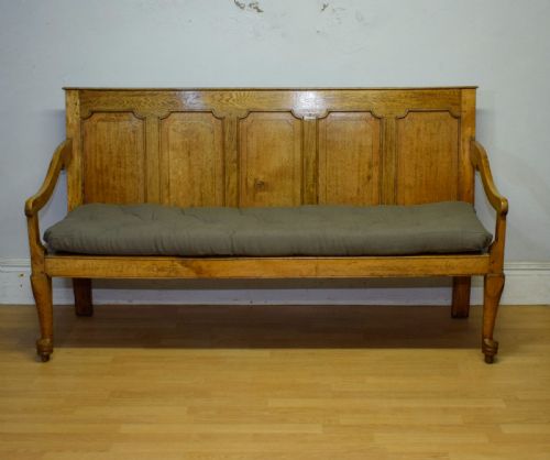 ANTIQUE GEORGIAN OAK SETTLE 6FT - ADDITIONAL PHOTO 5