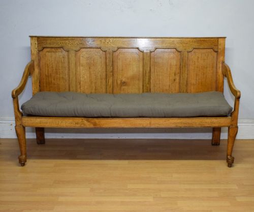 ANTIQUE GEORGIAN OAK SETTLE 6FT - ADDITIONAL PHOTO 7