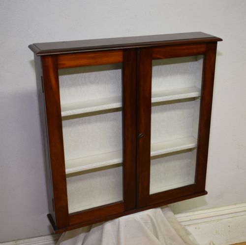 victorian glazed wall cabinet - CATEGORY: ANTIQUE CABINETS - DATED VICTORIAN