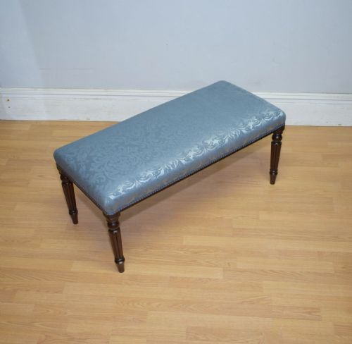 19TH CENTURY MAHOGANY LONG STOOL - ADDITIONAL PHOTO 9