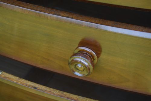 VICTORIAN BOW FRONTED CHEST OF DRAWERS - ADDITIONAL PHOTO 18