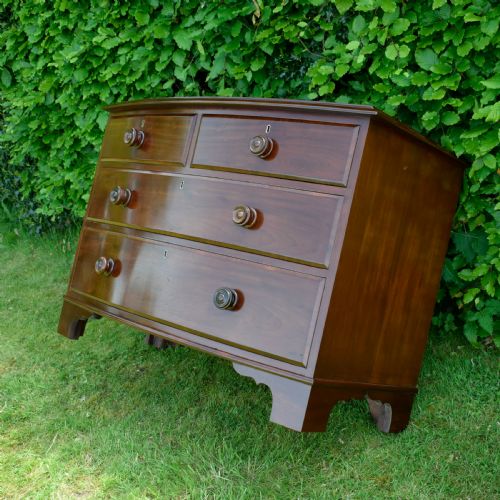 VICTORIAN BOW FRONTED CHEST OF DRAWERS - ADDITIONAL PHOTO 20