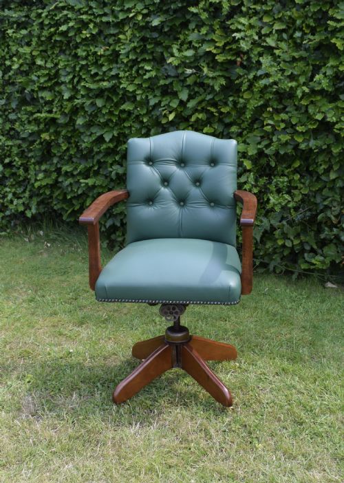 EARLY 20TH CENTURY SWIVEL OFFICE DESK CHAIR - ADDITIONAL PHOTO 1