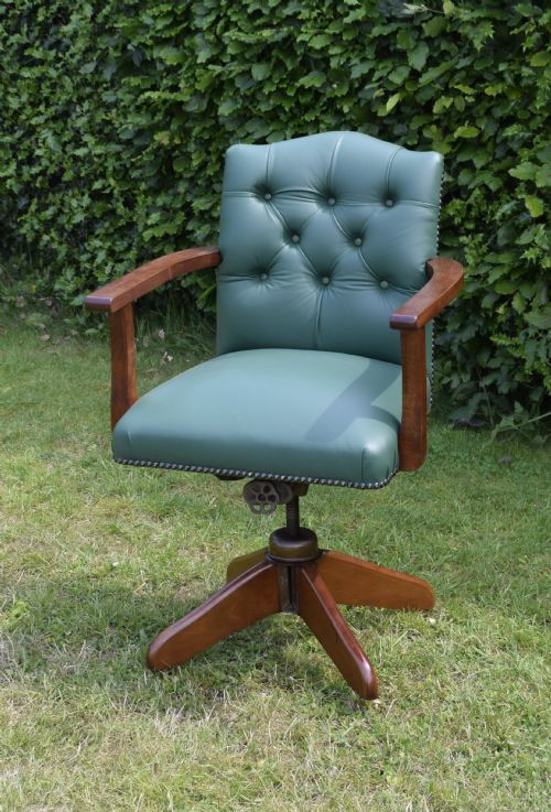 EARLY 20TH CENTURY SWIVEL OFFICE DESK CHAIR - ADDITIONAL PHOTO 3