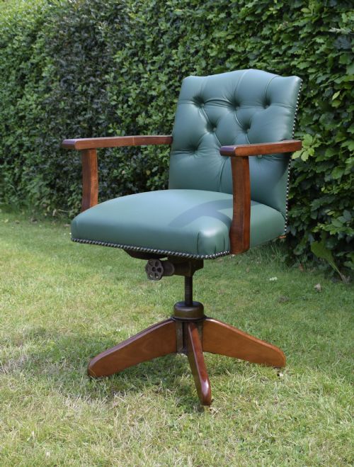 EARLY 20TH CENTURY SWIVEL OFFICE DESK CHAIR - ADDITIONAL PHOTO 5