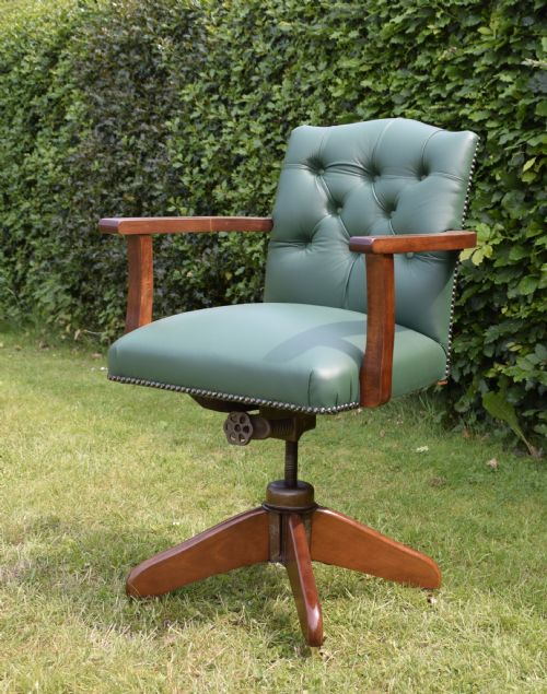 EARLY 20TH CENTURY SWIVEL OFFICE DESK CHAIR - ADDITIONAL PHOTO 7