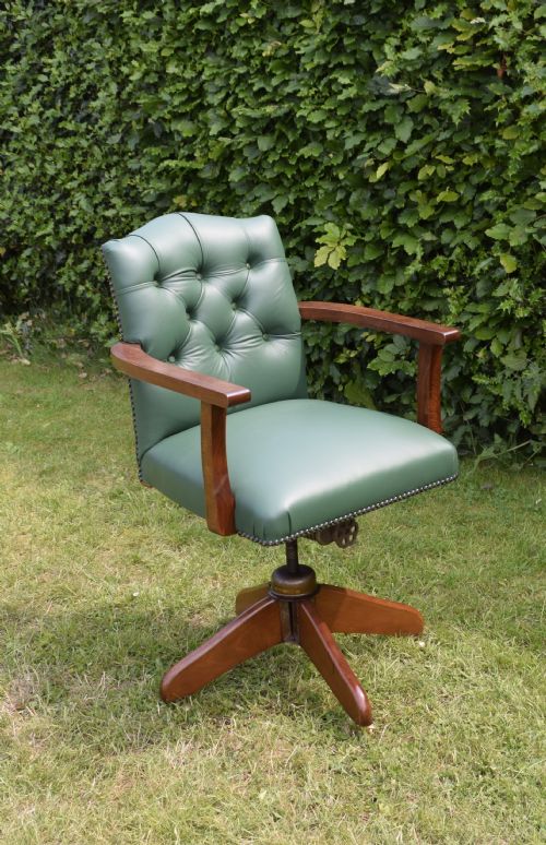 EARLY 20TH CENTURY SWIVEL OFFICE DESK CHAIR - ADDITIONAL PHOTO 8
