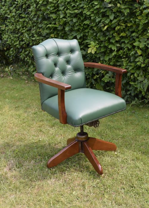 EARLY 20TH CENTURY SWIVEL OFFICE DESK CHAIR - ADDITIONAL PHOTO 9