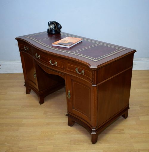 edwardian mahogany inlaid desk - CATEGORY: ANTIQUE DESKS - DATED EDWARDIAN