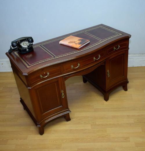EDWARDIAN MAHOGANY INLAID DESK - ADDITIONAL PHOTO 2
