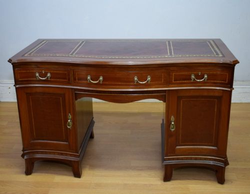 EDWARDIAN MAHOGANY INLAID DESK - ADDITIONAL PHOTO 6