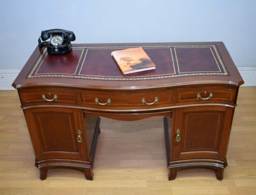 EDWARDIAN MAHOGANY INLAID DESK - ADDITIONAL PHOTO 12