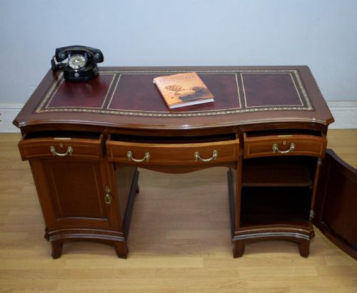 EDWARDIAN MAHOGANY INLAID DESK - ADDITIONAL PHOTO 13
