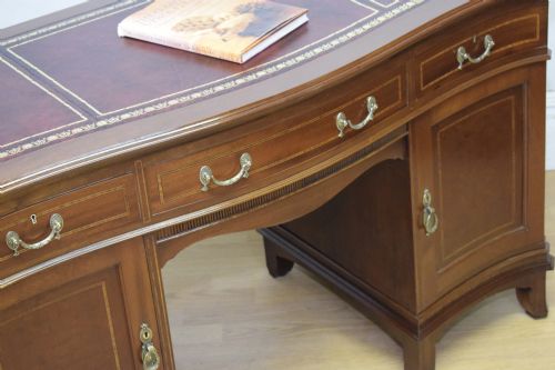 EDWARDIAN MAHOGANY INLAID DESK - ADDITIONAL PHOTO 17