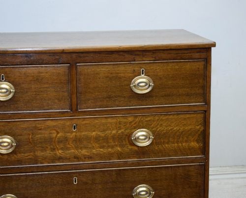 GEORGIAN PERIOD OAK CHEST OF DRAWERS - ADDITIONAL PHOTO 5