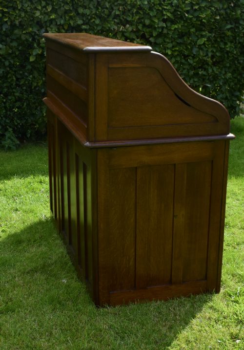 VICTORIAN OAK ROLL TOP DESK - ADDITIONAL PHOTO 9
