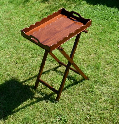 VICTORIAN BUTLERS TRAY ON STAND - ADDITIONAL PHOTO 10