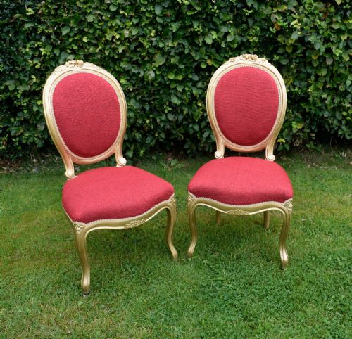 SET OF 4 FRENCH GOLD PAINTED DINING CHAIRS - ADDITIONAL PHOTO 12