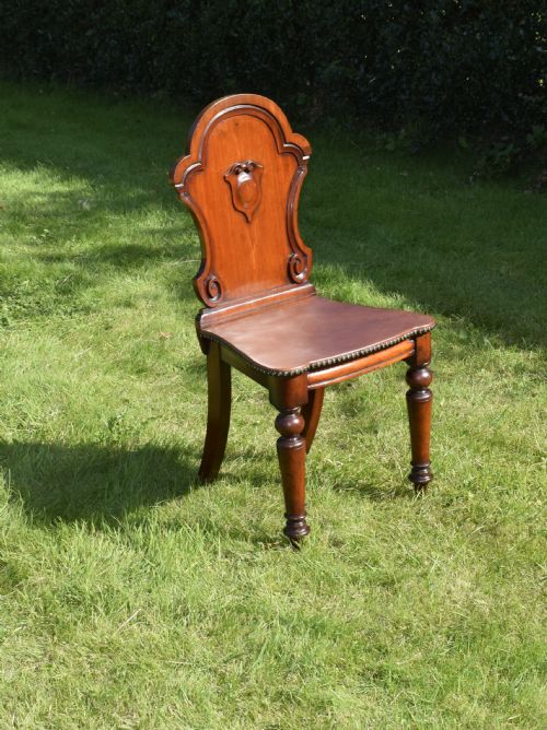 VICTORIAN MAHOGANY HALL CHAIR - ADDITIONAL PHOTO 7