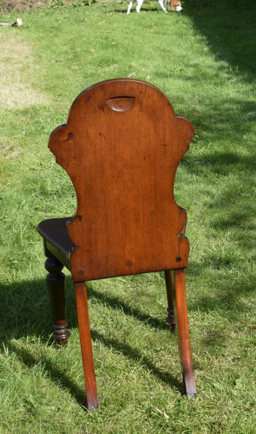 VICTORIAN MAHOGANY HALL CHAIR - ADDITIONAL PHOTO 12