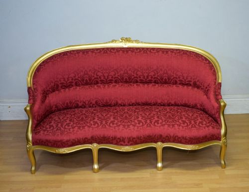 SOFA SETTEE COUCH ANTIQUE FRENCH GOLD PAINTED CANAPE - ADDITIONAL PHOTO 3