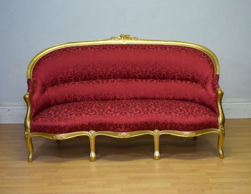 SOFA SETTEE COUCH ANTIQUE FRENCH GOLD PAINTED CANAPE - ADDITIONAL PHOTO 4