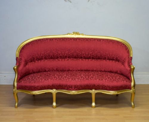 SOFA SETTEE COUCH ANTIQUE FRENCH GOLD PAINTED CANAPE - ADDITIONAL PHOTO 5