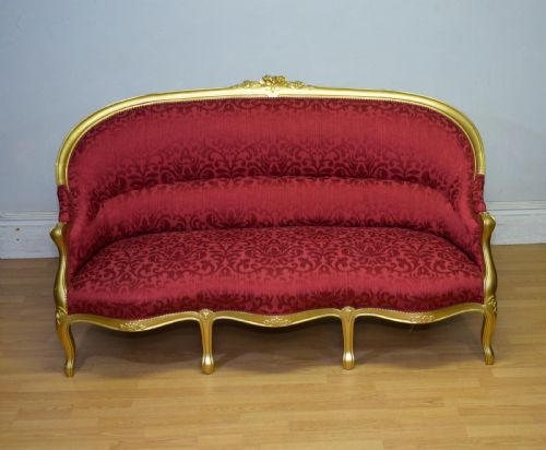 SOFA SETTEE COUCH ANTIQUE FRENCH GOLD PAINTED CANAPE - ADDITIONAL PHOTO 6