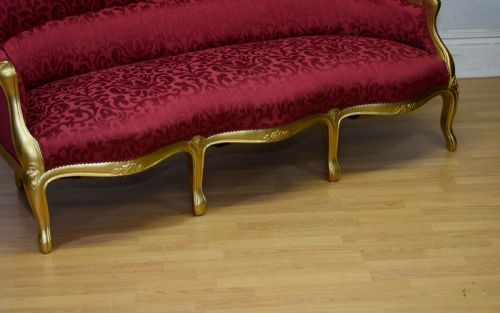 SOFA SETTEE COUCH ANTIQUE FRENCH GOLD PAINTED CANAPE - ADDITIONAL PHOTO 10