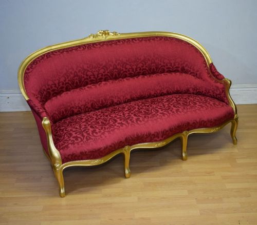 SOFA SETTEE COUCH ANTIQUE FRENCH GOLD PAINTED CANAPE - ADDITIONAL PHOTO 11