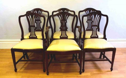 set of 6 heppelwhite dining chairs - CATEGORY: ANTIQUE CHAIRS - DATED 1900