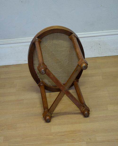 OAK OVAL ARTS CRAFTS STOOL - ADDITIONAL PHOTO 7
