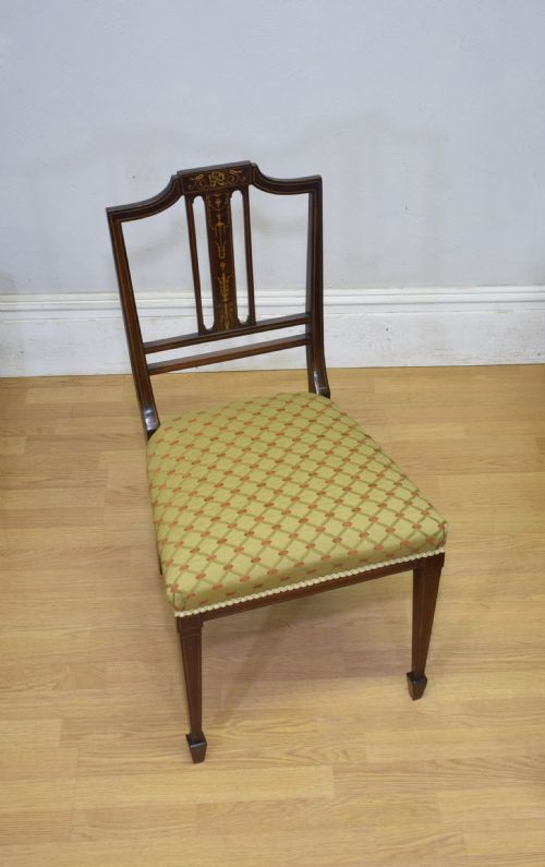 edwardian inlaid chair - CATEGORY: ANTIQUE CHAIRS - DATED EDWARDIAN