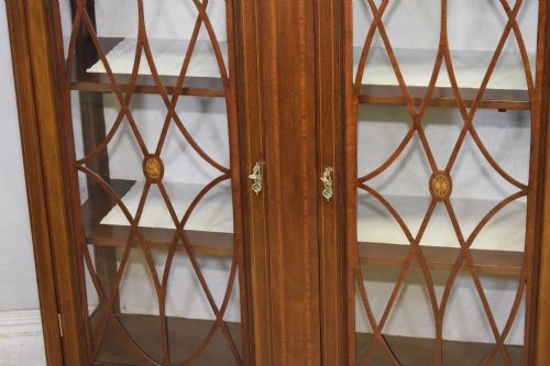 EDWARDIAN MAHOGANY INLAID DISPLAY CABINET - ADDITIONAL PHOTO 8
