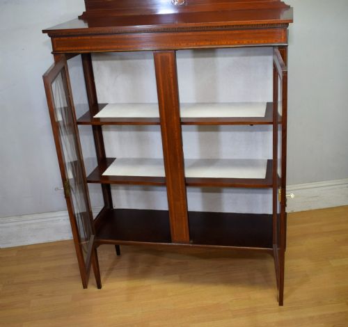 EDWARDIAN MAHOGANY INLAID DISPLAY CABINET - ADDITIONAL PHOTO 10