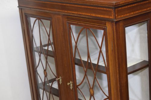 EDWARDIAN MAHOGANY INLAID DISPLAY CABINET - ADDITIONAL PHOTO 12
