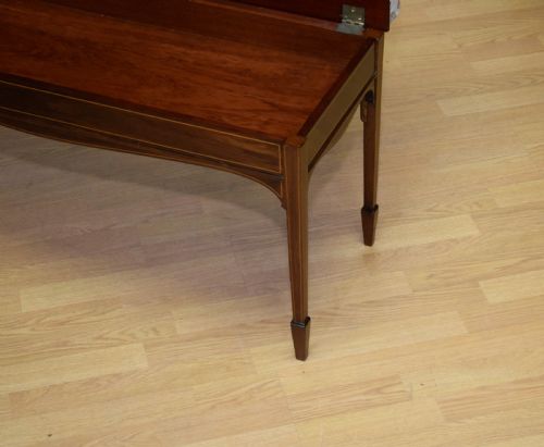 MAHOGANY INLAID PIANO DUET STOOL - ADDITIONAL PHOTO 4