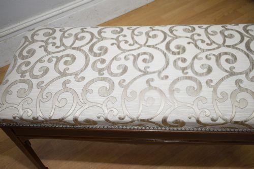 MAHOGANY INLAID PIANO DUET STOOL - ADDITIONAL PHOTO 17